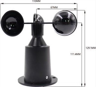 3-Cup Type Wind Speed Sensor And Anemometer