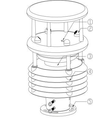 HCD6815 Automatic Weather Station Smart Greenhouse Five-in-one Smart Weather Sensor